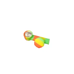 3.5 inch Rasta silicone hand pipe with cap