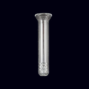 A glass tube is shown with a black background.