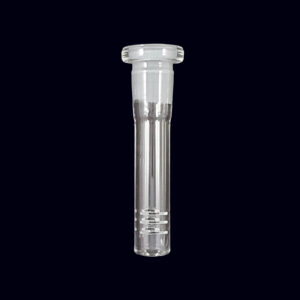 A clear tube with a black background