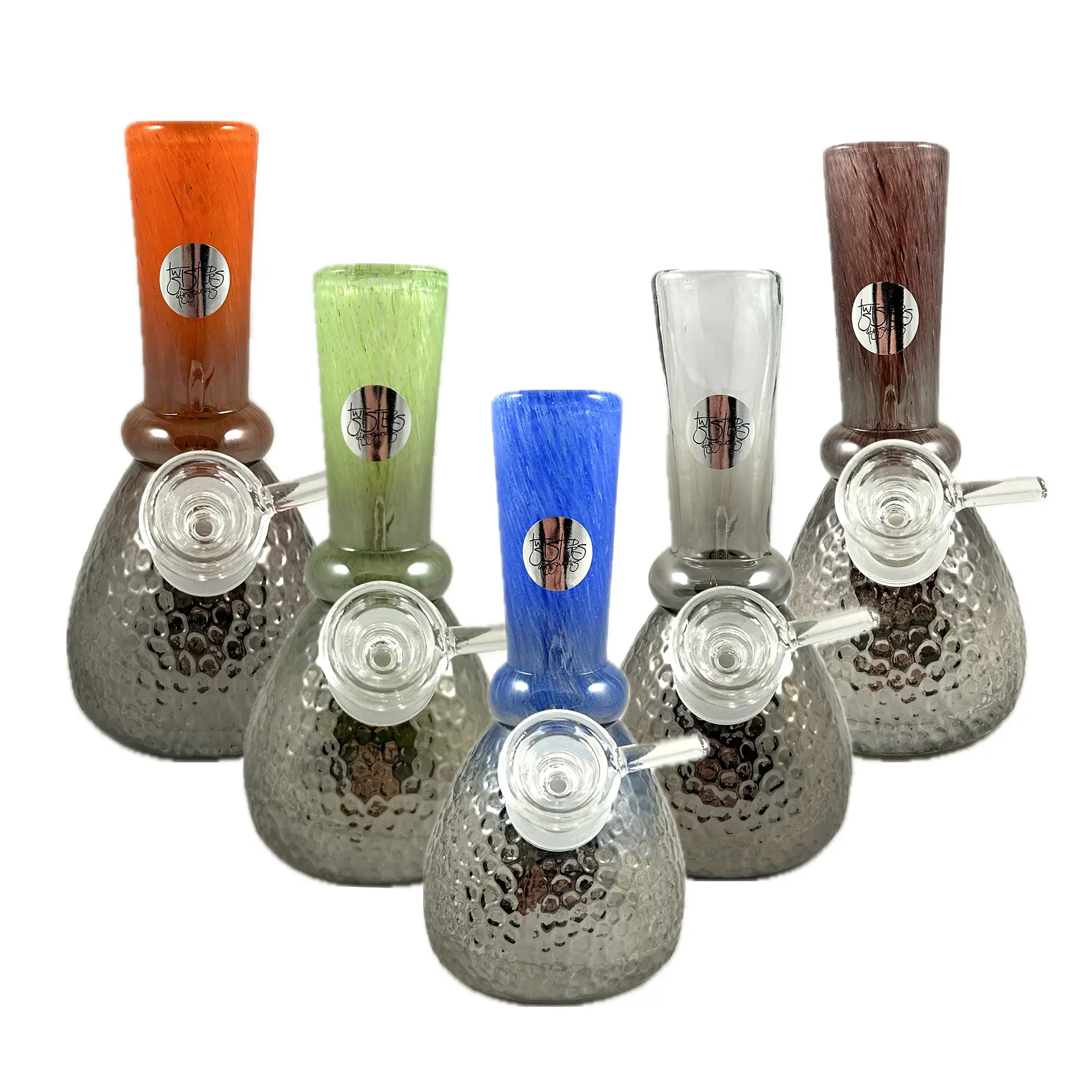 Silver Hammer Color Pattern Mini Glass Bong