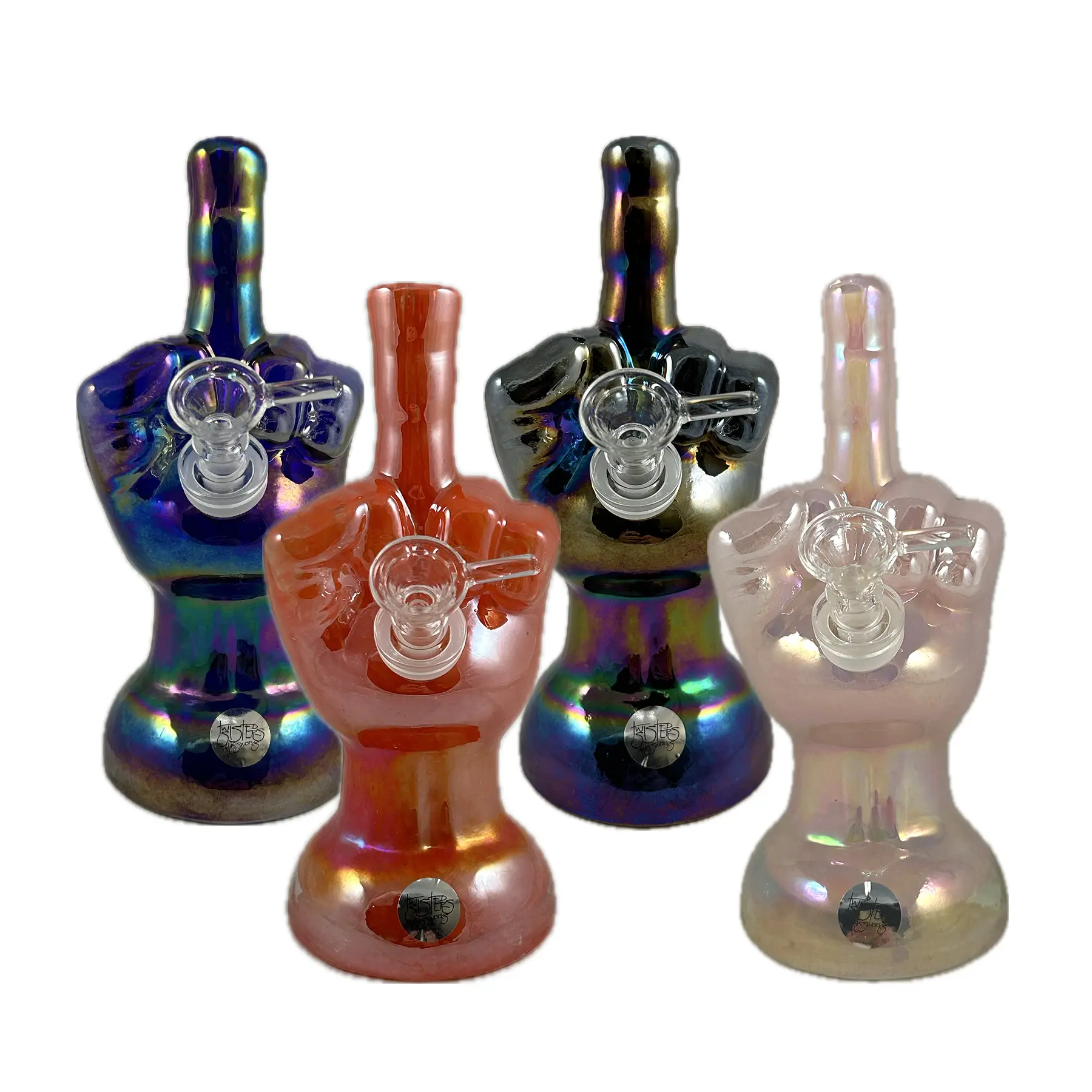 Glass middle finger bong