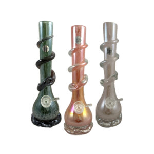 12” Soft Glass Bong/wrap around spiral with glass on glass diffusion system