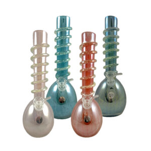 12” egg shape soft glass bong comes with diffused glass on glass system for a cleaner smoother cooler smoke