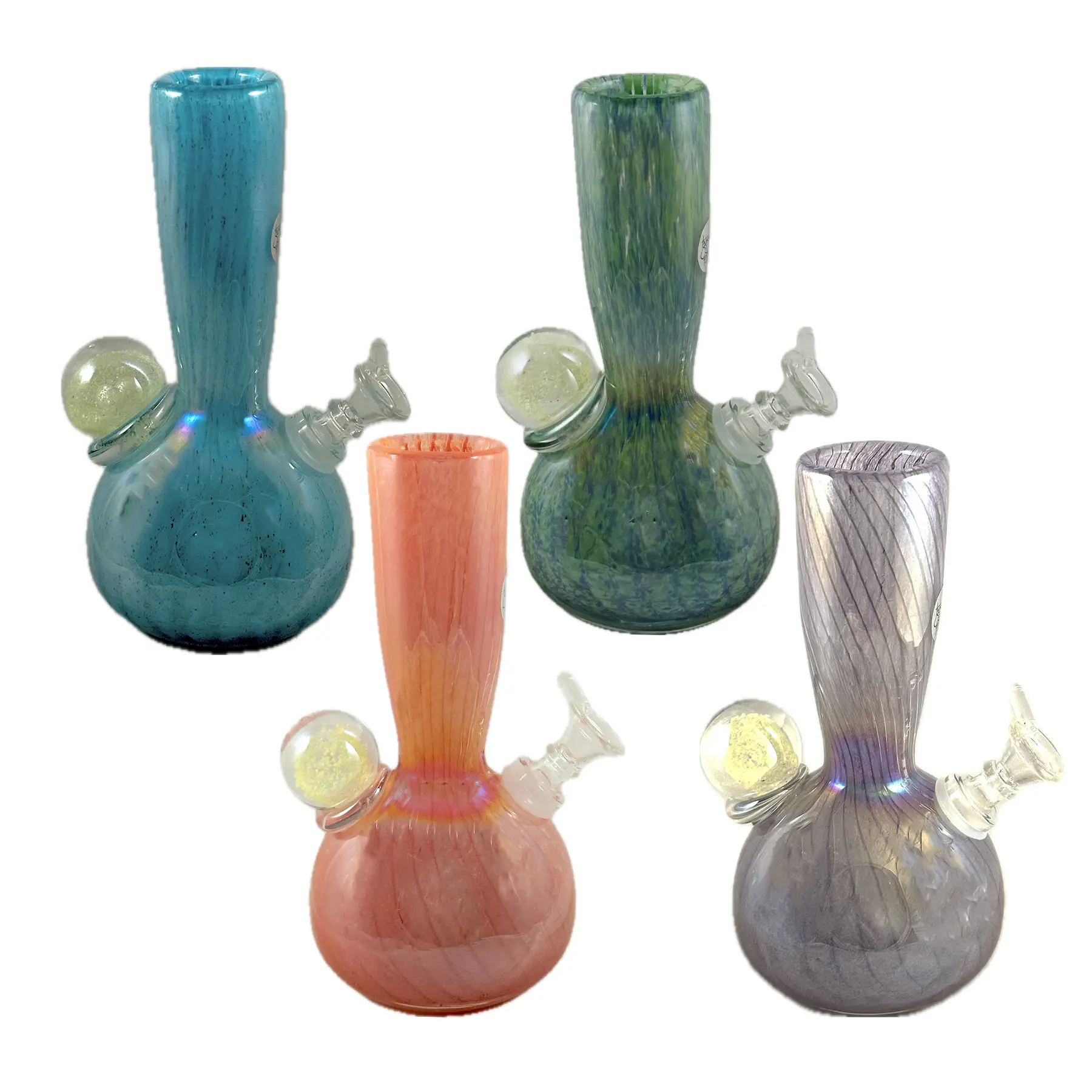 8” Glass Bong Glow in the Dark Marble Bong | Soft Glass Smooth Diffusion