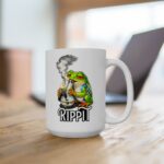 Colorful Frog Ceramic Mug Canna Culture Rip-It Smoking Frog Cup