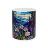 Stained Glass Mountain Floral Coffee Mug