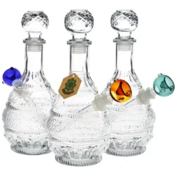 SeshGear vintage decanter glass bong with crystal accents
