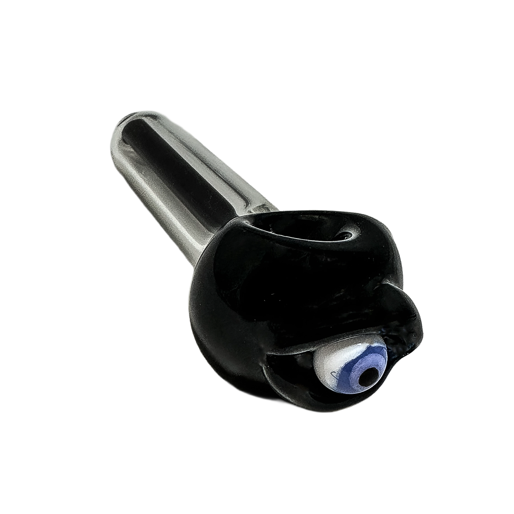 4-Inch Black & Clear Glass Hand Pipe - Image 2