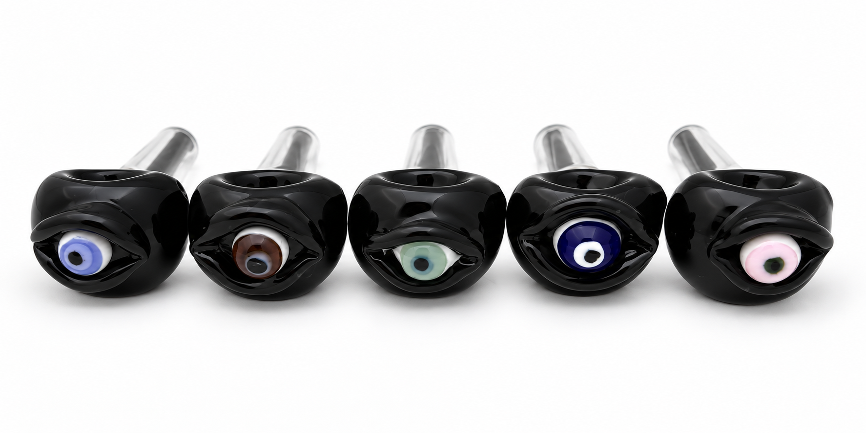 4-Inch Black & Clear Glass Hand Pipe - Image 6