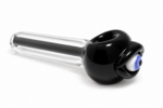 4-Inch Black & Clear Glass Hand Pipe