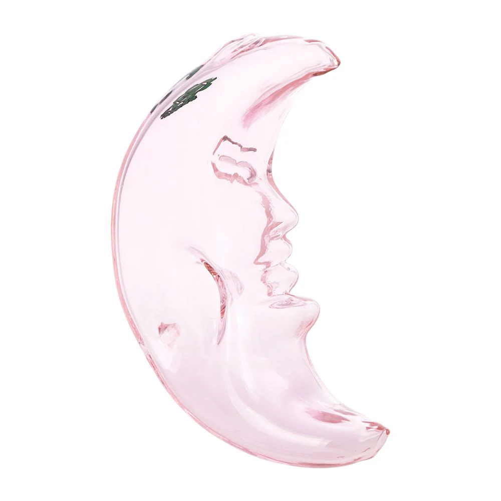 SeshGear Over The Moon pink glass hand pipe bowl side view
