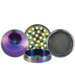 Iridescent Metal Grinder with Mesh Screen