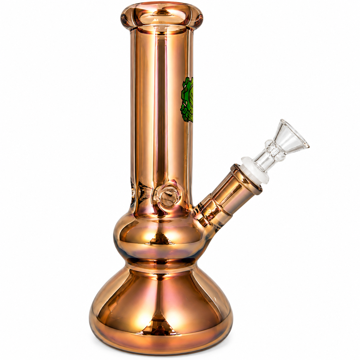 Seshgear Double Bubble 8-inch electroplated water pipe in Bronze side view