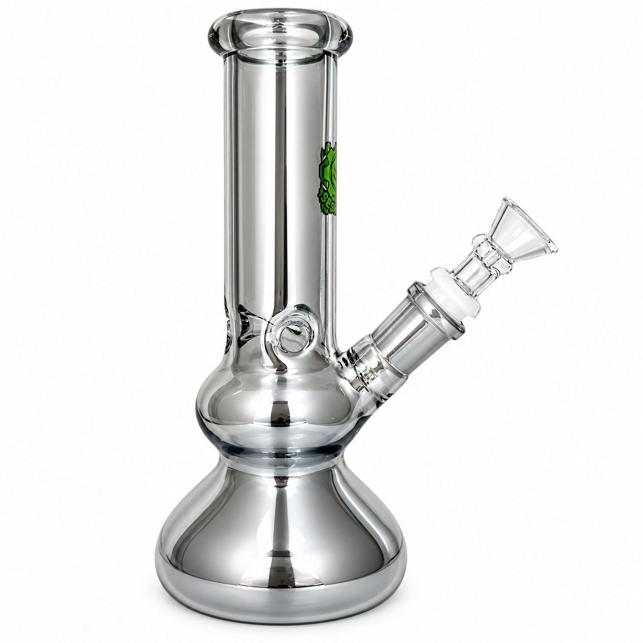 Seshgear Double Bubble 8-inch electroplated water pipe in Dark Gray side view