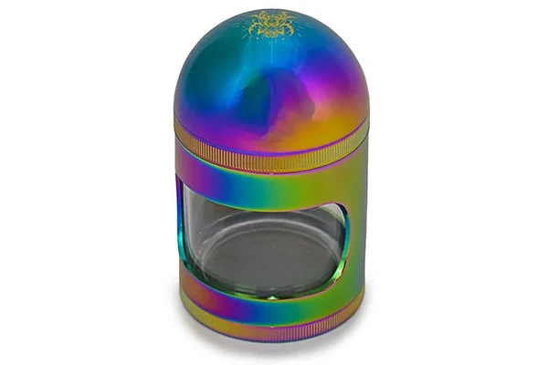 Shredder Grinder Style 25 rainbow 4-piece grinder with side viewing window