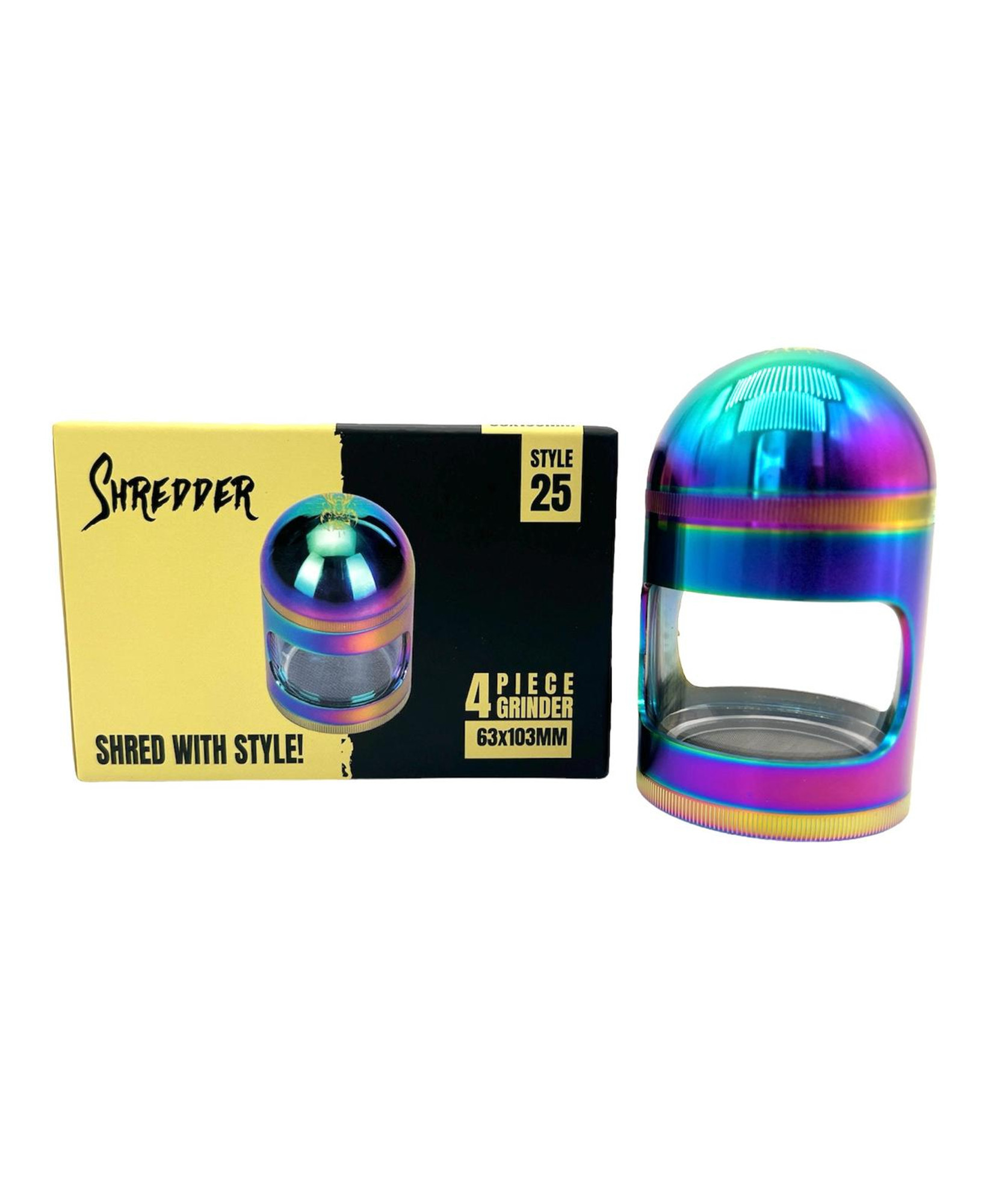 Shredder Grinder Style 25 rainbow 4-piece grinder with gift box